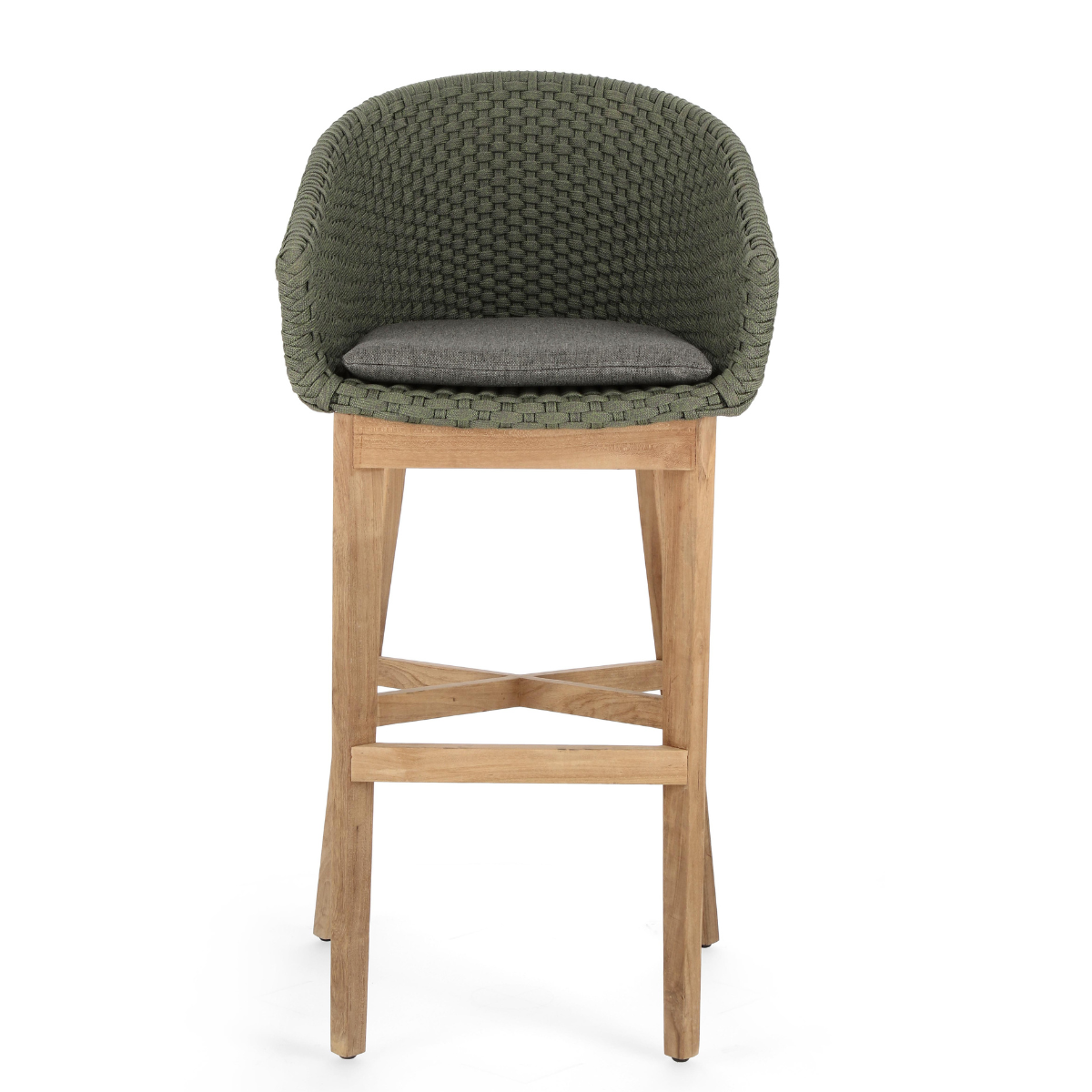 BT ZALUMA Green elegant Polyrattan outdoor bar stool